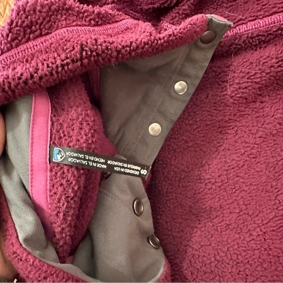 Kuhl womens Avalon fleece jacket in wine heavy wear on elbows size small - Picture 3 of 5